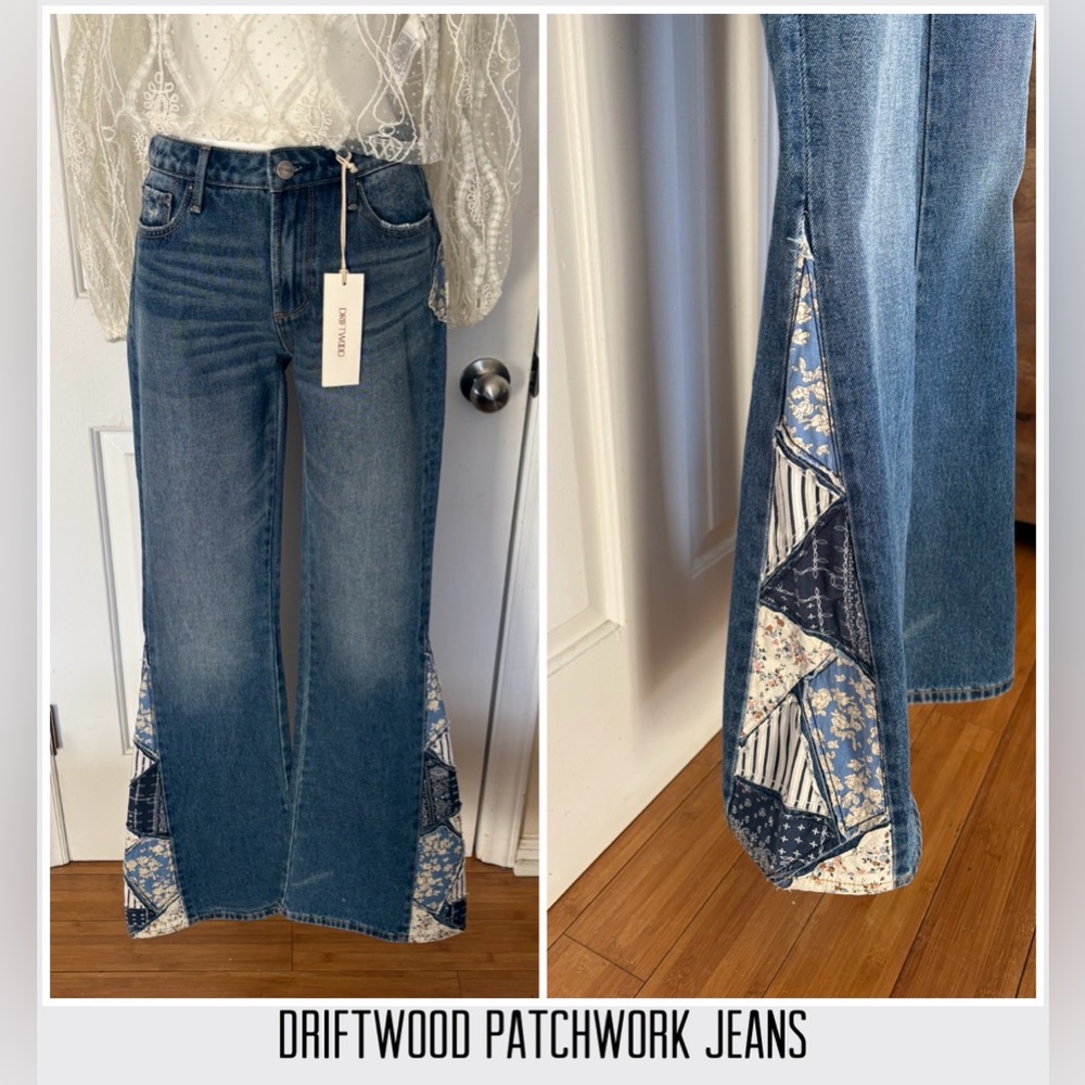 DRIFTWOOD Farrah Patchwork Denim Jeans New